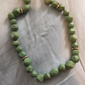 Jcrew green and diamond studded long necklace